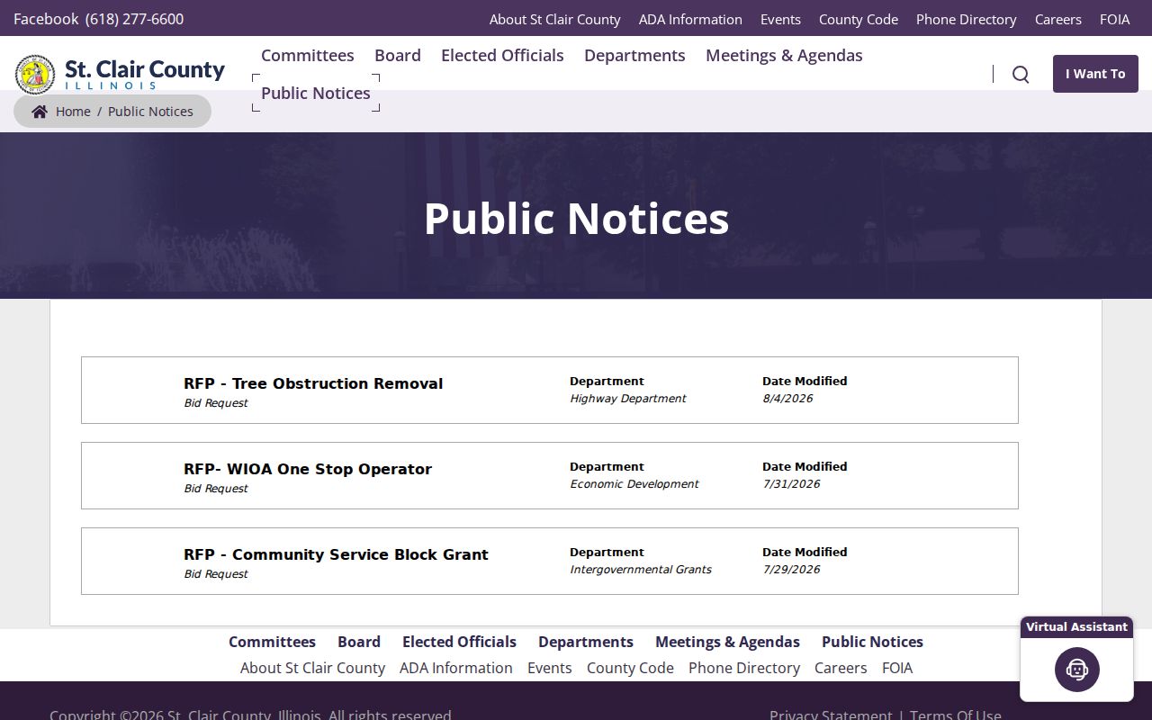 St. Clair County neighbors civic research in county public notices