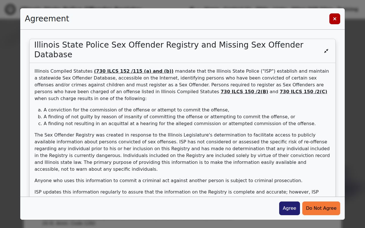 St. Clair County resident lookup at the Illinois statutory offender registry