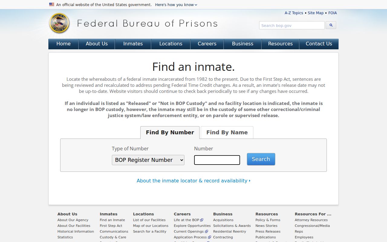 St. Clair County resident lookup through the federal inmate locator