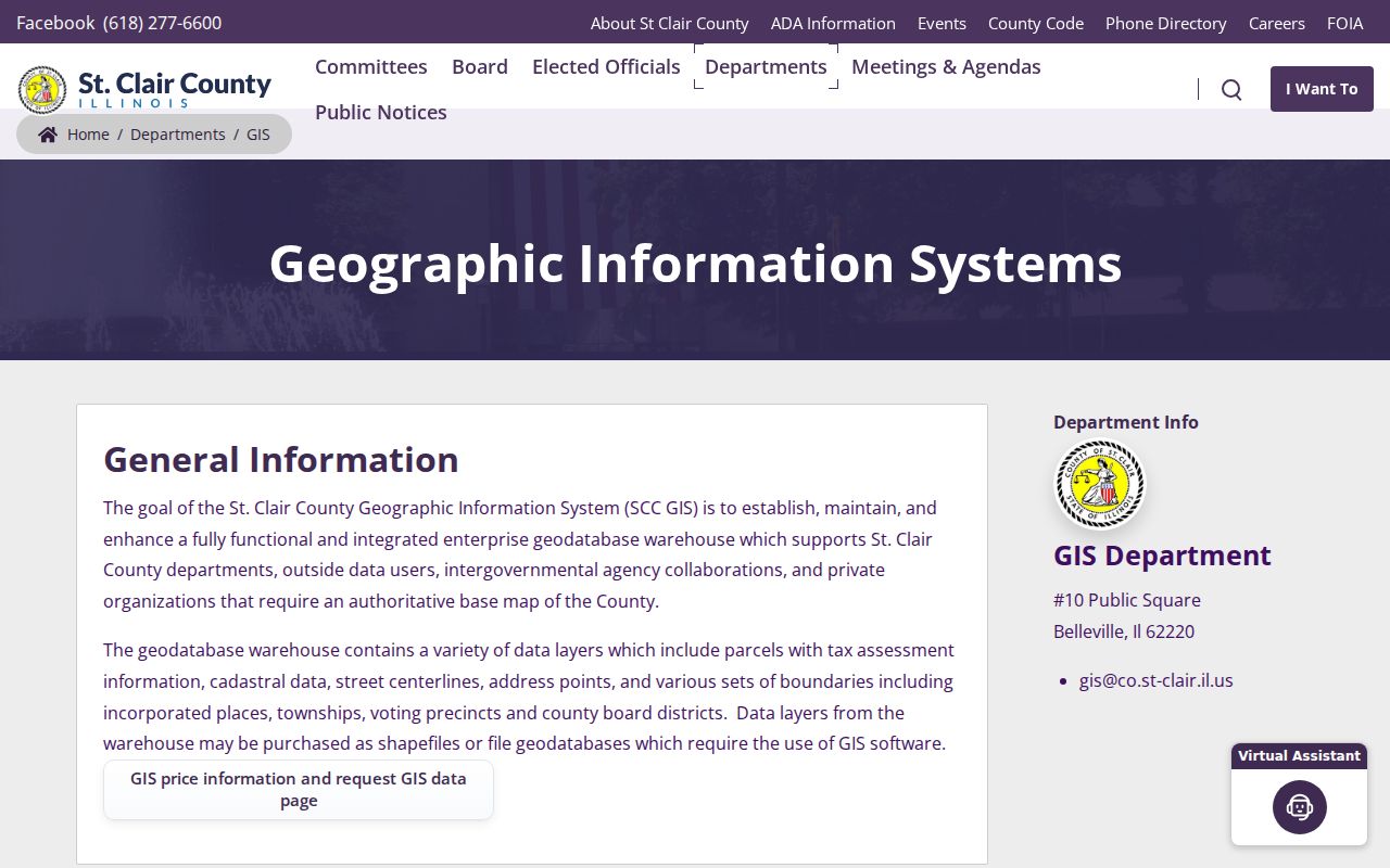 St. Clair County street directory GIS layers